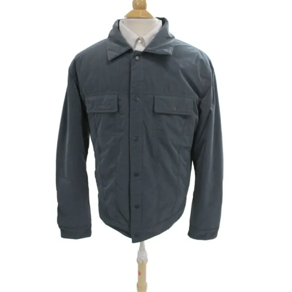 Slate & Stone Mens Bomber Jacket Windbreaker Dark Gray Polyester Size L